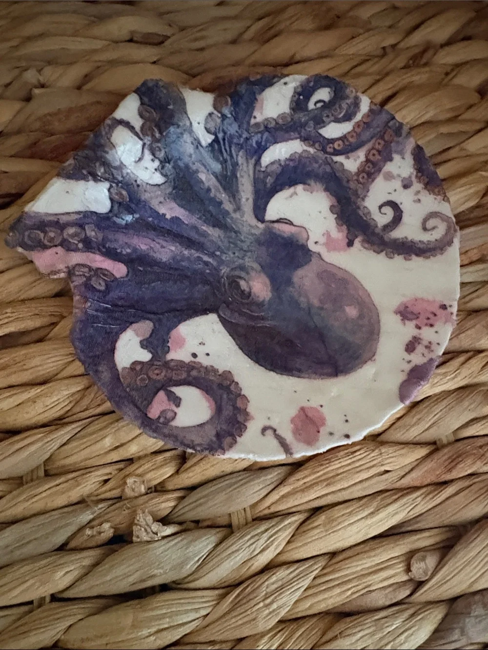Hand Crafted Purple and Pink Octopus Soap Dish